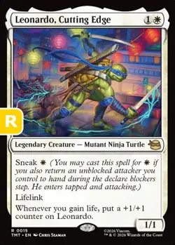 MTG Leonardo Cutting Edge Teenage Muntant Ninja Turtles Rare NM - Image 1