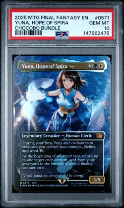 2025 MTG FINAL FANTASY CHOCOBO BUNDLE #0571 YUNA, HOPE OF SPIRA PSA 10 - Image 1