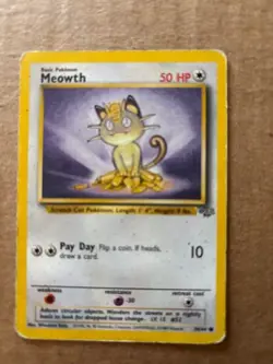Meowth 56/64 Jungle Pokemon Card LP - Image 1