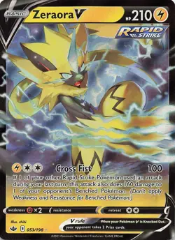Zeraora V 053/198 Holo V Rare Chilling Reign Pokemon Near Mint - Image 1
