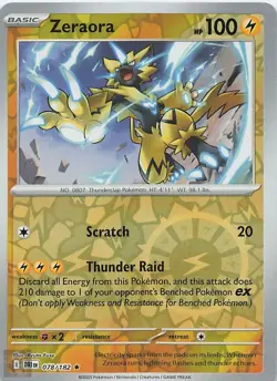Zeraora 078/182 Destined Rivals Pokemon Reverse Holo Near Mint - Image 1
