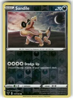 Sandile 107/185 Vivid Voltage Reverse Holo Pokemon TCG - Image 1