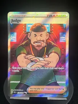 Pokemon TCG Judge 228/091 Paldean Fates Ultra Rare NM - Image 1