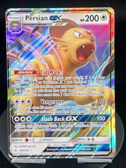Pokemon TCG Persian GX 149/214 Unbroken Bonds Ultra Rare NM - Image 1