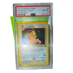 Pokemon TCG Dragonite 4/62 Fossil 1st Edition Holo Rare PSA 10 100 HP 1999 - Image 1