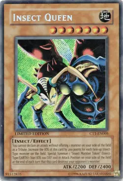 Yugioh Insect Queen CT1-EN005 Secret Rare Limited Edition MP Card - Image 1