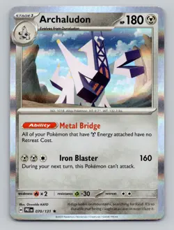 Holo Archaludon 070/131 Rare Prismatic Evolutions Pokemon - Image 1