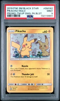2019 POKEMON SM BLACK STAR PROMO TEAM UP SINGLE PACK BLISTERS PIKACHU-HOLO PSA 9 - Image 1