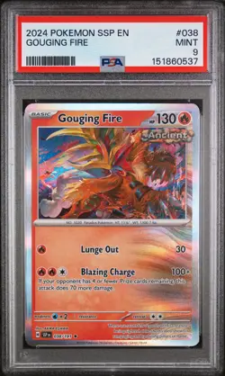 PSA MINT 9 - 2024 POKEMON SSP EN-SURGING SPARKS 038 GOUGING FIRE - Image 1
