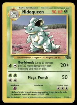 NIDOQUEEN 23/64 RARE JUNGLE POKEMON HP - Image 2