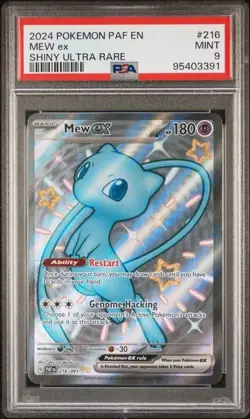 2024 POKEMON PAF EN-PALDEAN FATES SHINY ULTRA RARE #216 MEW EX PSA 9 - Image 1