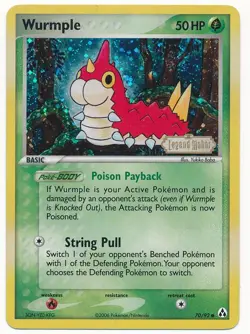 2006 POKEMON LEGEND MAKER REVERSE HOLO #70/92 STAMPED WURMPLE MINT - Image 1