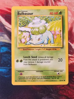 Bulbasaur Base Set Unlimited 44/102 Pokemon TCG WOTC - Image 1