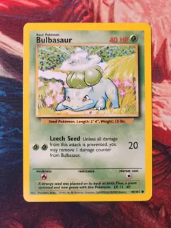 Bulbasaur Base Set Unlimited 44/102 Pokemon TCG WOTC - Image 3