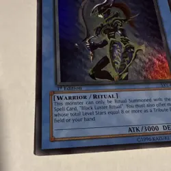 Black Luster Soldier SYE-024 Ultra Rare 1st Edition Yugioh 989 MP - Image 2