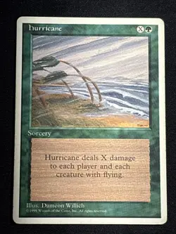 Hurricane Magic The Gathering MTG 4th Edition Card Moderately Played MP - Image 1