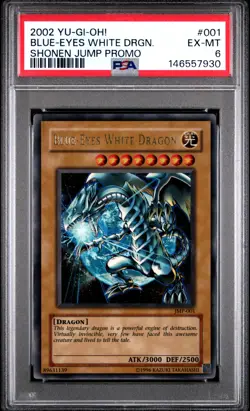 2002 YU-GI-OH! SHONEN JUMP PROMO #001 BLUE-EYES WHITE DRAGON PSA 6 - Image 1