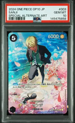 2024 ONE PIECE JAPANESE OP10-ROYAL BLOOD SPECIAL ALTERNATE ART #003 SANJI PSA 10 - Image 1