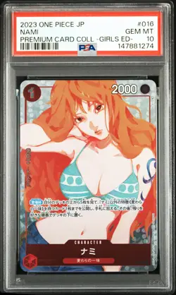 2023 ONE PIECE JAPANESE PREMIUM CARD COLLECTION -GIRLS EDITION- #016 NAMI PSA 10 - Image 1