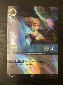 Disney Lorcana Enchanted Anna - True-Hearted Card 217/204 Ursula’s Return Set 4 - Image 1