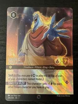 Disney Lorcana Hades - King of Olympus Enchanted Foil 205/204 The First Chapter - Image 1