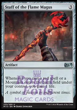 Staff of the Flame Magus 2x FOIL MTG M15 Core Set Uncommon MINT artifact - Image 1