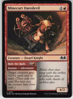MTG Minecart Daredevil 141 Wilds of Eldraine C Normal NM - Image 1