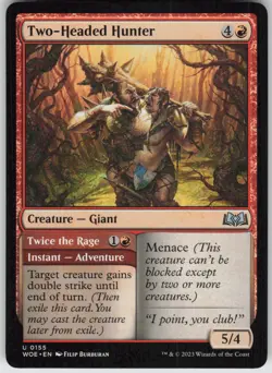 MTG Two-Headed Hunter 155 Wilds of Eldraine U Normal NM - Image 1