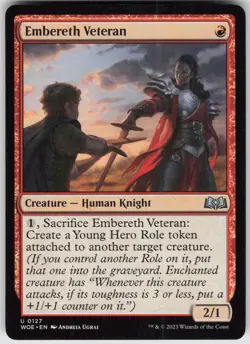 MTG Embereth Veteran 127 Wilds of Eldraine U Normal NM - Image 1