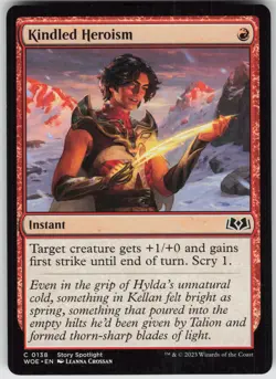 MTG Kindled Heroism 138 Wilds of Eldraine C Normal NM - Image 1