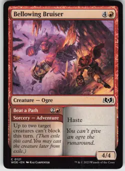 MTG Bellowing Bruiser 121 Wilds of Eldraine C Normal NM - Image 1