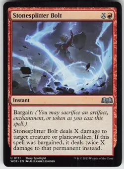MTG Stonesplitter Bolt 151 Wilds of Eldraine U Normal NM - Image 1