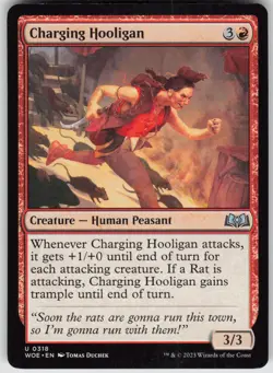 MTG Charging Hooligan 318 Wilds of Eldraine U Normal NM - Image 1
