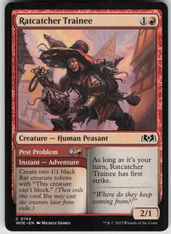 MTG Ratcatcher Trainee 144 Wilds of Eldraine C Normal NM - Image 1