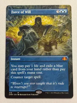 Force of Will - Borderless - Dominaria Remastered - NM MTG - Image 1