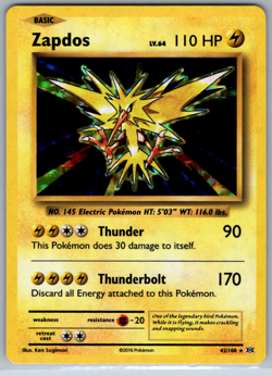 Pokemon Zapdos Holo Rare XY Evolutions 42/108 NM - Image 1