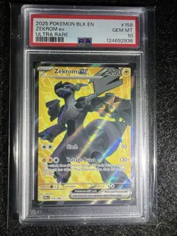 2025 POKEMON BLK EN-BLACK BOLT ULTRA RARE #158 ZEKROM EX PSA 10 - Image 3