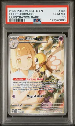 2025 POKEMON JTG EN-JOURNEY TOGETHER ILLUSTRATION RARE LILLIE'S RIBOMBEE PSA 10 - Image 1