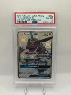 POKEMON RAYQUAZA GX SUN MOON PREMIUM COLLECTION PROMO 177a PSA 8 INVEST - Image 1