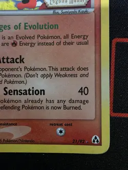 Pokemon TCG: Magmar 21/92 Reverse Holo 2006 EX Legend Maker MP - Image 4