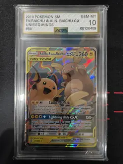 Pokemon TCG: AGS 10 Raichu Alolan Raichu GX 54/236 2019 Sun & Moon Unified Minds - Image 1
