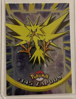 2000 Pokemon Topps Chrome Zapdos #145 TV Animation Edition Series 2 Holo LP - Image 1