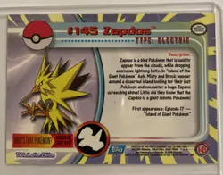2000 Pokemon Topps Chrome Zapdos #145 TV Animation Edition Series 2 Holo LP - Image 2