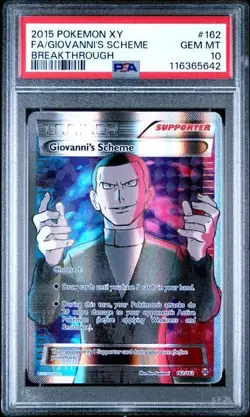 PSA 10 GIOVANNI'S SCHEME 162 BREAKTROUGH XY FULL ART TRAINER POKEMON GEM MINT - Image 1