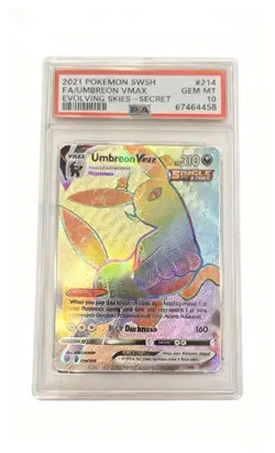 Pokemon Umbreon VMAX Secret Rare Full Art Holo PSA 10 Evolving Skies 214/203 - Image 1
