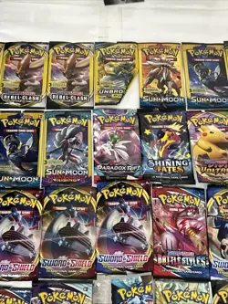 Empty Pokemon TCG Booster Pack (60) Lot Sword & Shield Sun & Moon Evolving Skies - Image 3