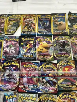 Empty Pokemon TCG Booster Pack (60) Lot Sword & Shield Sun & Moon Evolving Skies - Image 4