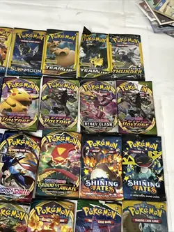 Empty Pokemon TCG Booster Pack (60) Lot Sword & Shield Sun & Moon Evolving Skies - Image 5