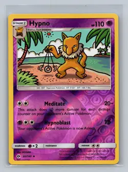 Hypno 60/149 Uncommon SM Base Set Pokemon Reverse Holo NM - Image 1