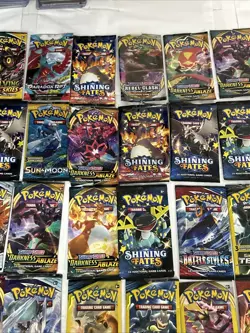 Empty Pokemon TCG Booster Pack (60) Lot Sword & Shield Sun & Moon Evolving Skies - Image 3